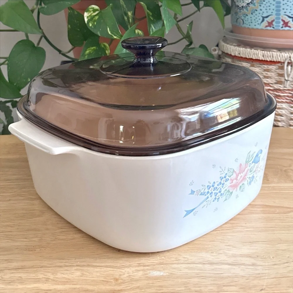 Vintage CorningWare Symphony A-5-B 5L Casserole Dish Dutch Oven w/ Fireside Lid